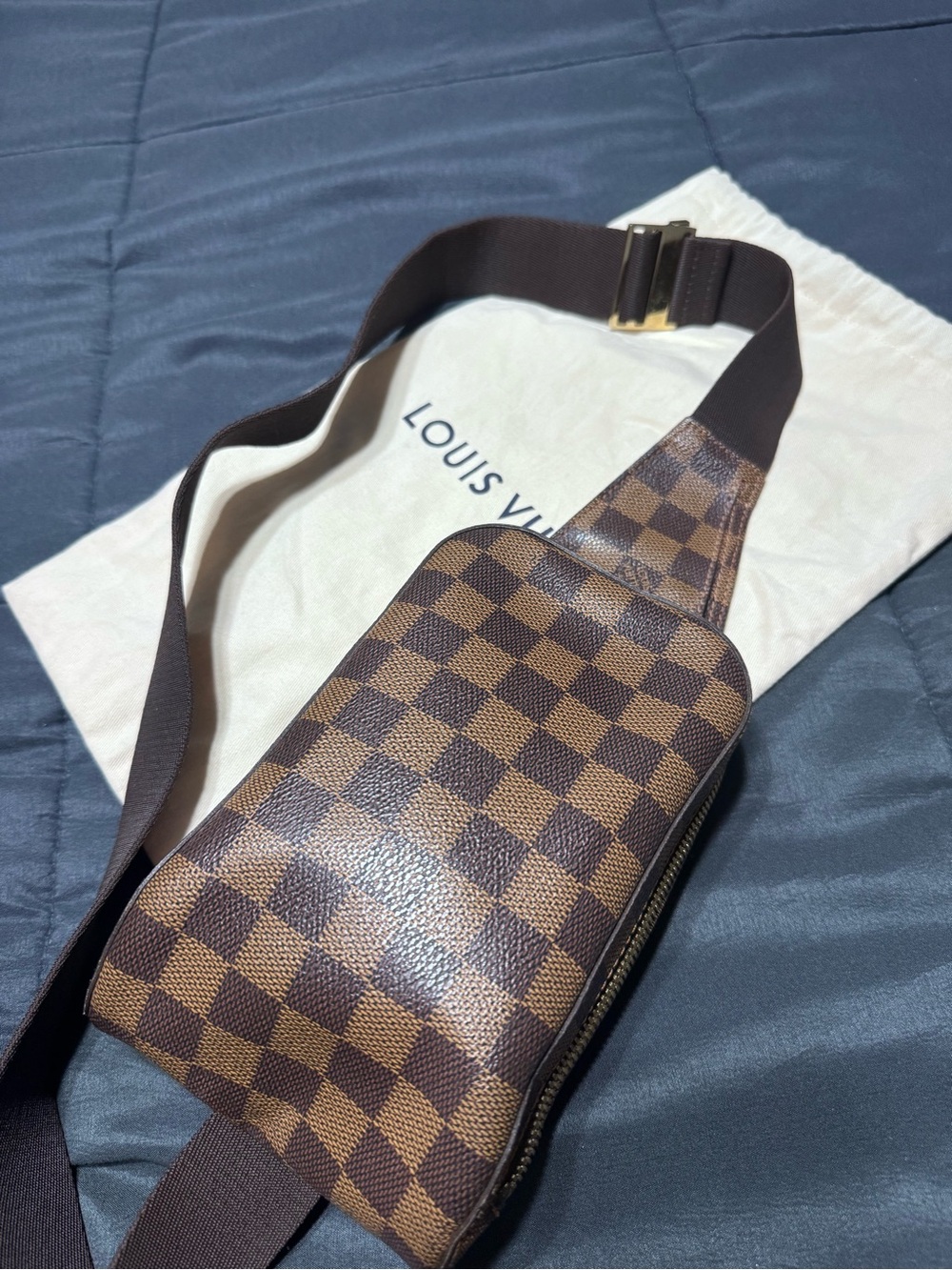 Louis Vuitton Brown Damier Belt Bag with Adjustable Strap